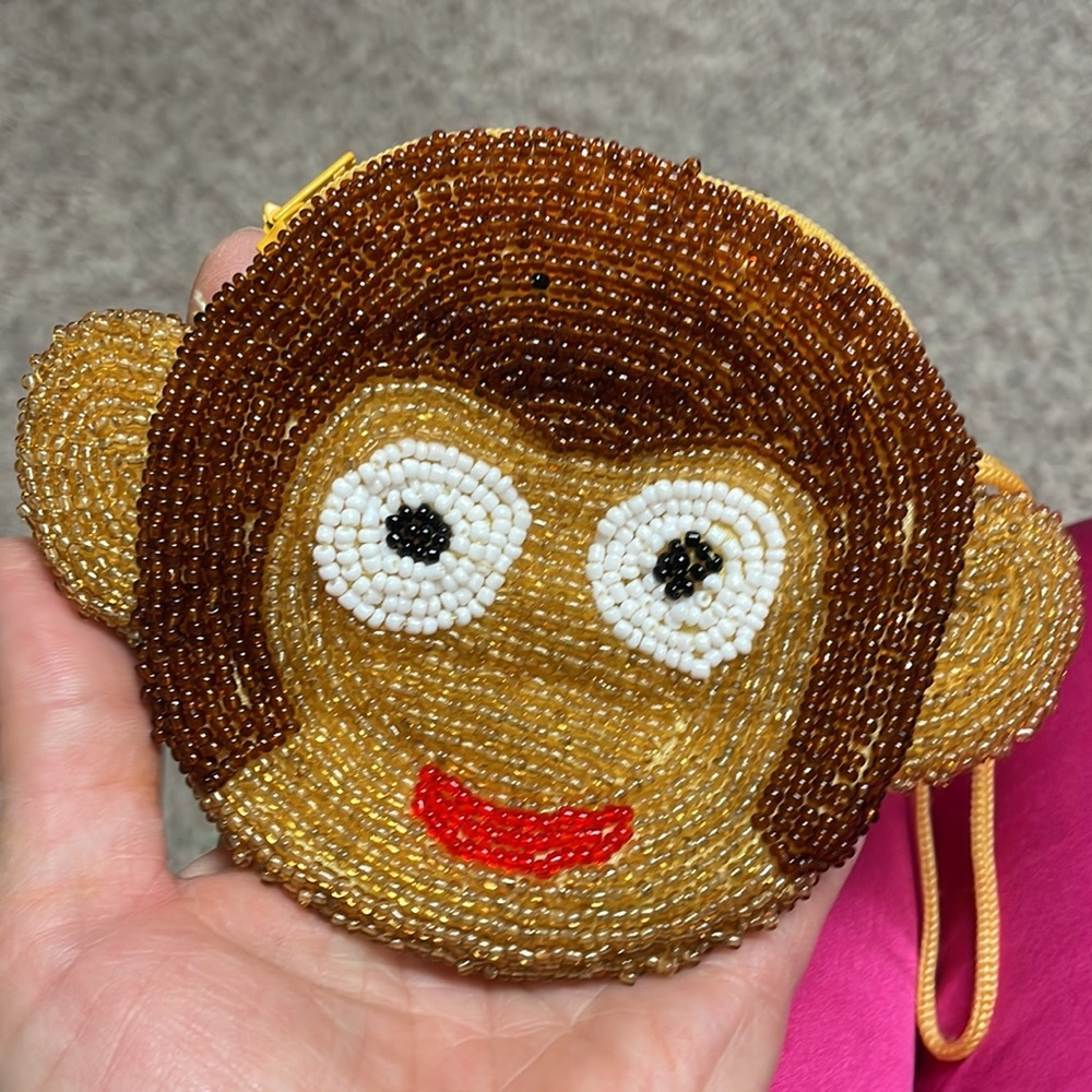 Beaded monkey head purse - Picture 4 of 7